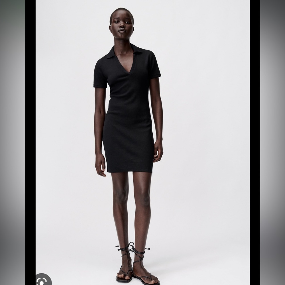 NWT- Zara Ribbed Polo Dress